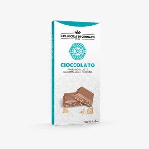 Cioccolato finissimo al latte con granella di torrone