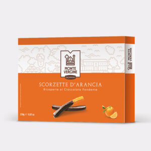Scorzette d’arancia ricoperte al cioccolato fondente