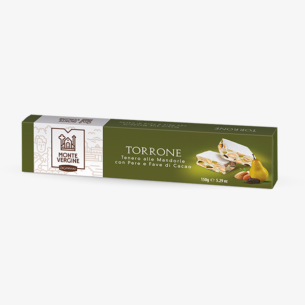 Torrone tenero alle pere e fave di cacao